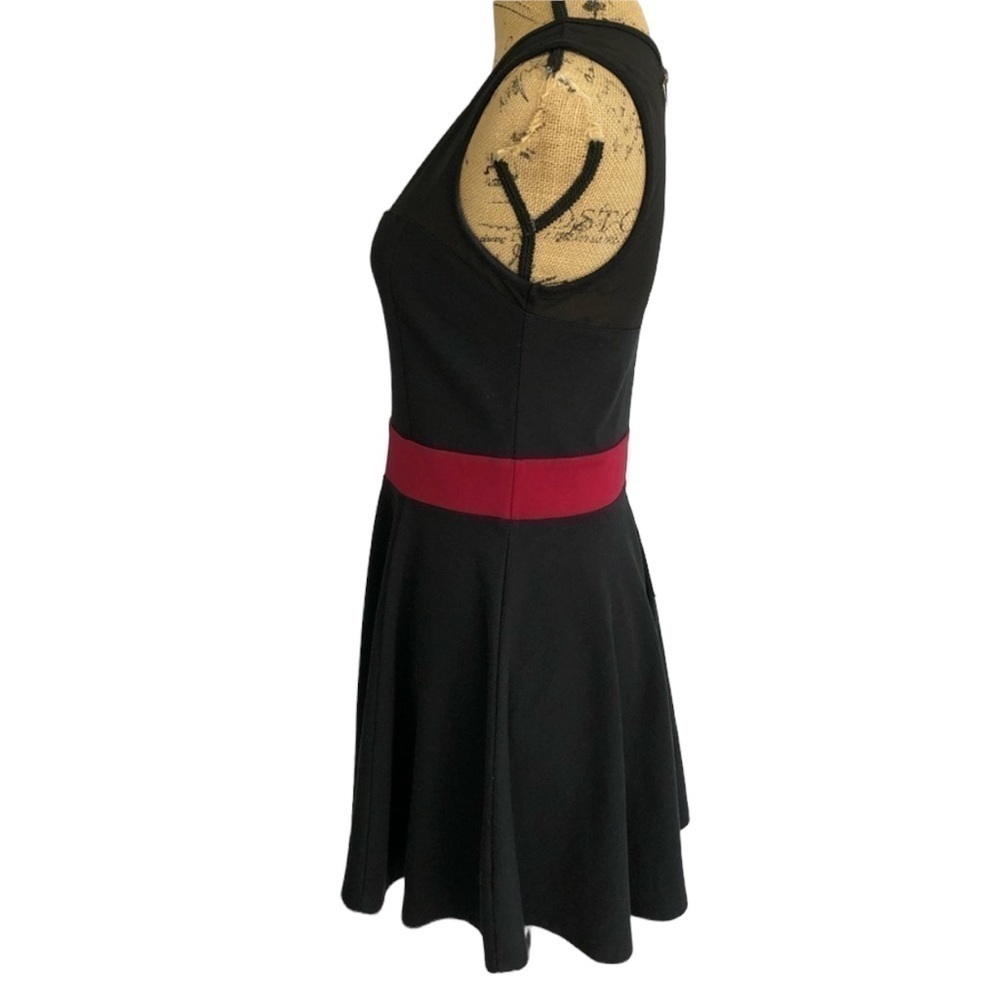 OLSENBOYE Sexy Mesh Front Ponte Swing Dress - Picture 6 of 9